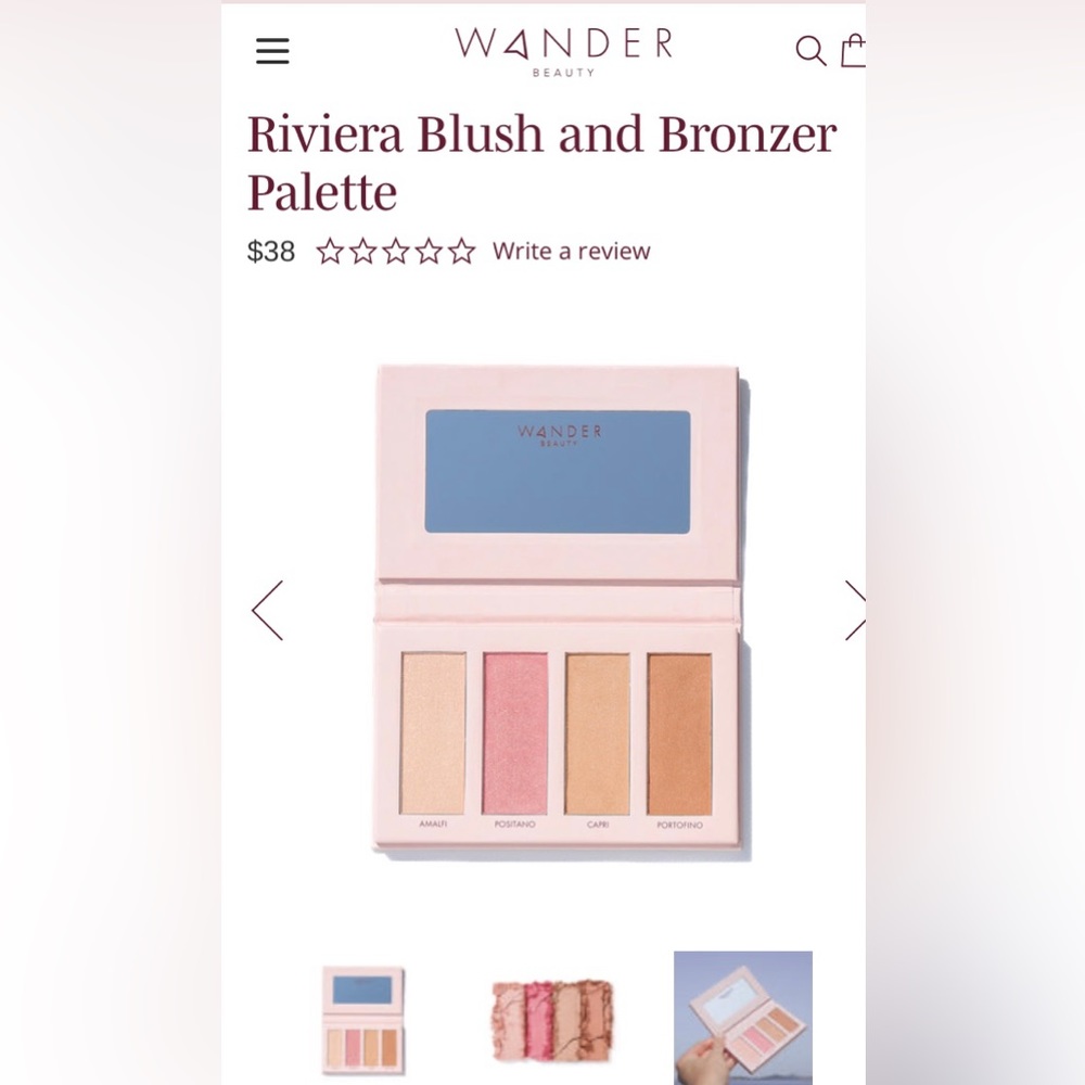 Wander Beauty bronzer and blush palette